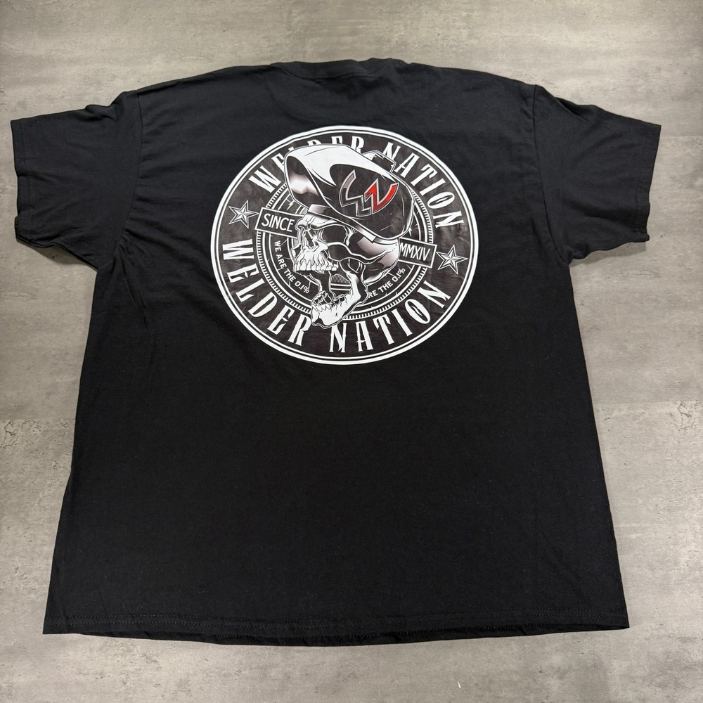 Welder Nation Product Type Mens 2XL Worked To Death Black Skull Gildan Union